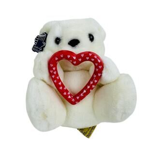 5 for $25| Applause 1986 I Love You Mini White Teddy Bear 6" Plush‎